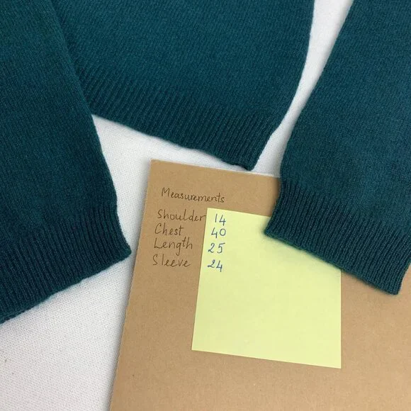 Charter Club Cozy Green Cashmere Turtleneck Sweater - Elegant Women's Knit Jumpe - Picture 6 of 6